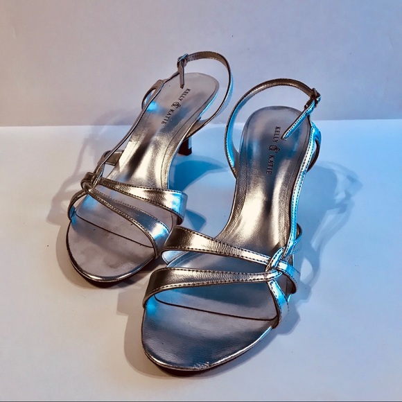 Kelly & Katie silver tone slingback heels - Picture 2 of 6
